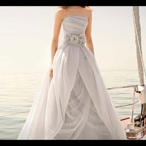 white by vera wang textured organza wedding dress